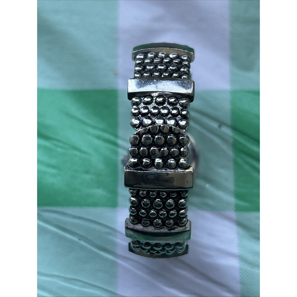 Chicos Silver Tone Rhinestone Bezel Women’s Cuff Watch (missing A Stone) - Picture 3 of 5